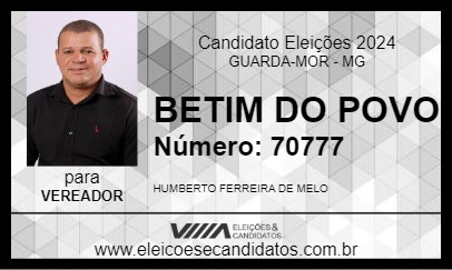 Candidato BETIM DO POVO 2024 - GUARDA-MOR - Eleições