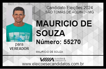 Candidato MAURICIO DE SOUZA 2024 - SÃO TOMÁS DE AQUINO - Eleições