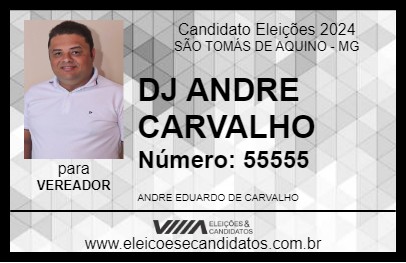 Candidato DJ ANDRE CARVALHO 2024 - SÃO TOMÁS DE AQUINO - Eleições