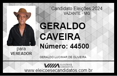 Candidato GERALDO CAVEIRA 2024 - VAZANTE - Eleições