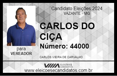 Candidato CARLOS DO CIÇA 2024 - VAZANTE - Eleições