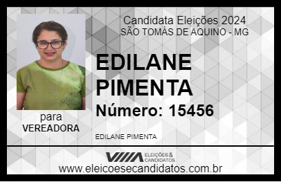 Candidato EDILANE PIMENTA 2024 - SÃO TOMÁS DE AQUINO - Eleições