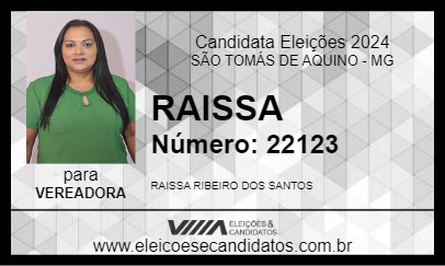 Candidato RAISSA 2024 - SÃO TOMÁS DE AQUINO - Eleições