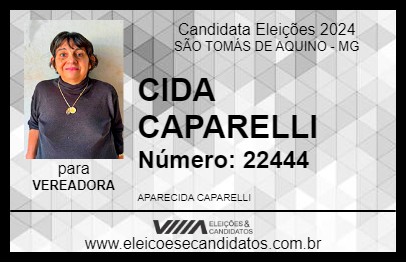 Candidato CIDA CAPARELLI 2024 - SÃO TOMÁS DE AQUINO - Eleições