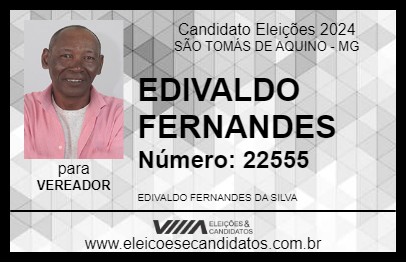 Candidato EDIVALDO FERNANDES 2024 - SÃO TOMÁS DE AQUINO - Eleições