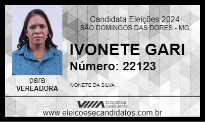 Candidato IVONETE GARI 2024 - SÃO DOMINGOS DAS DORES - Eleições