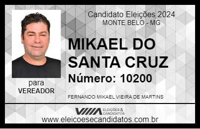 Candidato MIKAEL DO SANTA CRUZ 2024 - MONTE BELO - Eleições