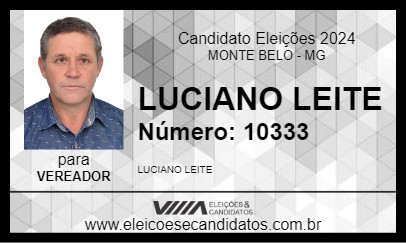 Candidato LUCIANO LEITE 2024 - MONTE BELO - Eleições