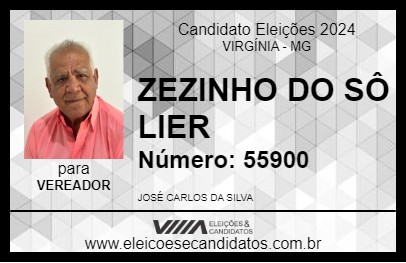 Candidato ZEZINHO DO SÔ LIER 2024 - VIRGÍNIA - Eleições