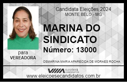 Candidato MARINA DO SINDICATO 2024 - MONTE BELO - Eleições