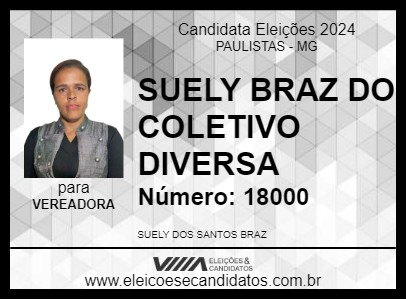 Candidato SUELY BRAZ DO COLETIVO DIVERSA 2024 - PAULISTAS - Eleições