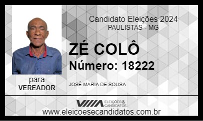 Candidato ZÉ COLÔ 2024 - PAULISTAS - Eleições