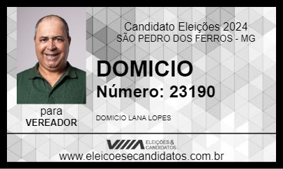 Candidato DOMICIO 2024 - SÃO PEDRO DOS FERROS - Eleições