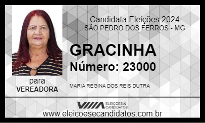 Candidato GRACINHA 2024 - SÃO PEDRO DOS FERROS - Eleições