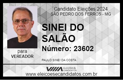 Candidato SINEI DO SALÃO 2024 - SÃO PEDRO DOS FERROS - Eleições