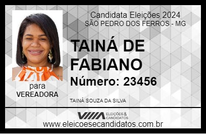 Candidato TAINÁ DE FABIANO 2024 - SÃO PEDRO DOS FERROS - Eleições