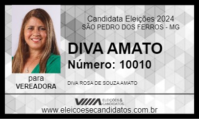 Candidato DIVA AMATO 2024 - SÃO PEDRO DOS FERROS - Eleições