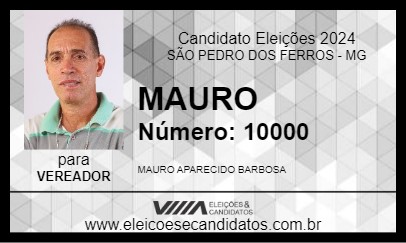 Candidato MAURO 2024 - SÃO PEDRO DOS FERROS - Eleições