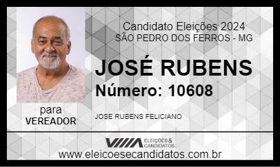 Candidato JOSÉ RUBENS 2024 - SÃO PEDRO DOS FERROS - Eleições