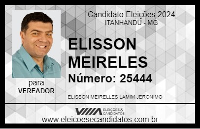 Candidato ELISSON MEIRELES 2024 - ITANHANDU - Eleições