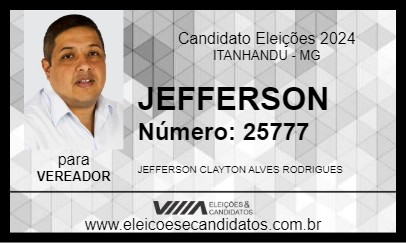 Candidato JEFFERSON 2024 - ITANHANDU - Eleições