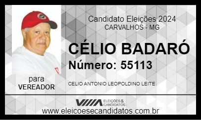 Candidato CÉLIO BADARÓ 2024 - CARVALHOS - Eleições