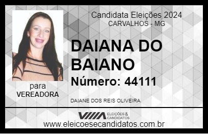 Candidato DAIANA DO BAIANO 2024 - CARVALHOS - Eleições