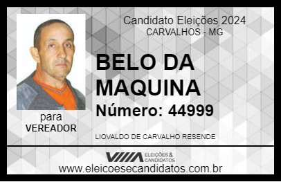 Candidato BELO DA MAQUINA 2024 - CARVALHOS - Eleições