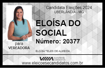 Candidato ELOÍSA DO SOCIAL 2024 - UBERLÂNDIA - Eleições