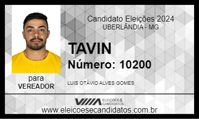 Candidato TAVIN 2024 - UBERLÂNDIA - Eleições