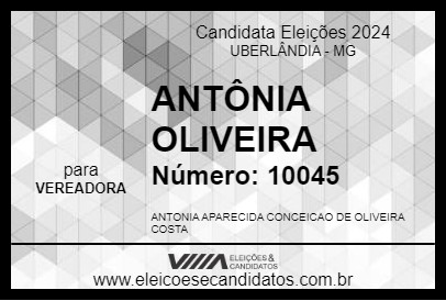 Candidato ANTÔNIA OLIVEIRA 2024 - UBERLÂNDIA - Eleições