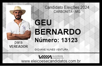 Candidato GEU BERNARDO 2024 - CARBONITA - Eleições