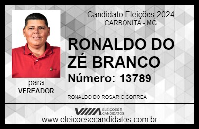 Candidato RONALDO DO ZÉ BRANCO 2024 - CARBONITA - Eleições