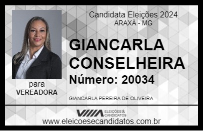 Candidato GIANCARLA CONSELHEIRA 2024 - ARAXÁ - Eleições