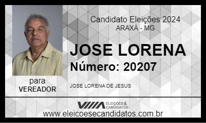 Candidato JOSE LORENA 2024 - ARAXÁ - Eleições