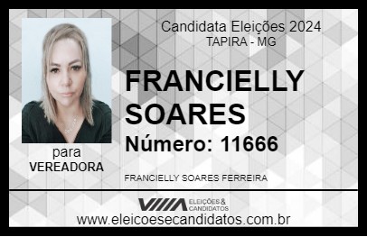 Candidato FRANCIELLY SOARES 2024 - TAPIRA - Eleições