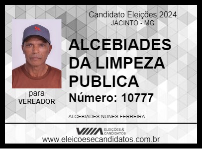 Candidato ALCEBIADES DA LIMPEZA PUBLICA 2024 - JACINTO - Eleições