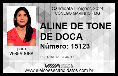 Candidato ALINE DE TONE DE DOCA 2024 - CÔNEGO MARINHO - Eleições