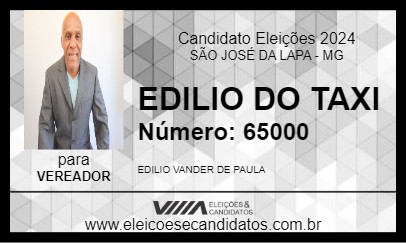 Candidato EDILIO DO TAXI 2024 - SÃO JOSÉ DA LAPA - Eleições