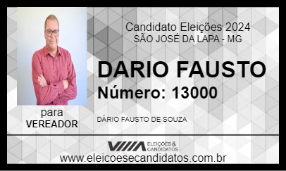 Candidato DARIO FAUSTO 2024 - SÃO JOSÉ DA LAPA - Eleições