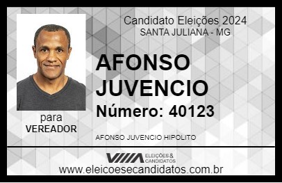 Candidato AFONSO JUVENCIO 2024 - SANTA JULIANA - Eleições