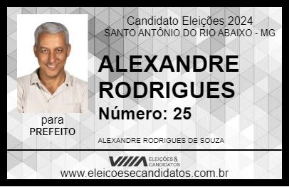 Candidato ALEXANDRE RODRIGUES 2024 - SANTO ANTÔNIO DO RIO ABAIXO - Eleições