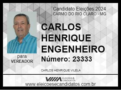 Candidato CARLOS HENRIQUE ENGENHEIRO 2024 - CARMO DO RIO CLARO - Eleições