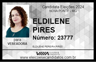 Candidato ELDILENE PIRES 2024 - NOVA PONTE - Eleições