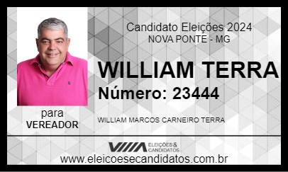 Candidato WILLIAM TERRA 2024 - NOVA PONTE - Eleições