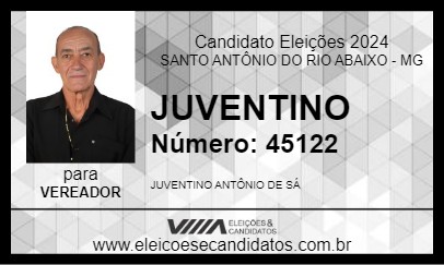 Candidato JUVENTINO 2024 - SANTO ANTÔNIO DO RIO ABAIXO - Eleições