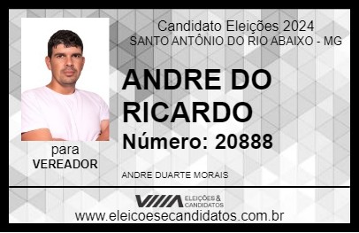 Candidato ANDRE DO RICARDO 2024 - SANTO ANTÔNIO DO RIO ABAIXO - Eleições