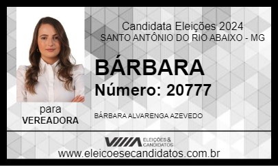 Candidato BÁRBARA 2024 - SANTO ANTÔNIO DO RIO ABAIXO - Eleições