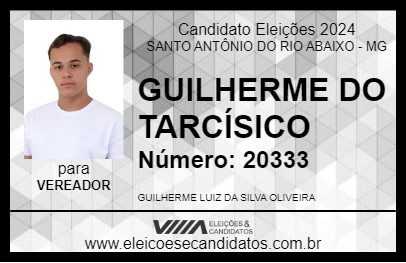 Candidato GUILHERME DO TARCÍSICO 2024 - SANTO ANTÔNIO DO RIO ABAIXO - Eleições