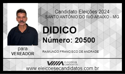 Candidato DIDICO 2024 - SANTO ANTÔNIO DO RIO ABAIXO - Eleições